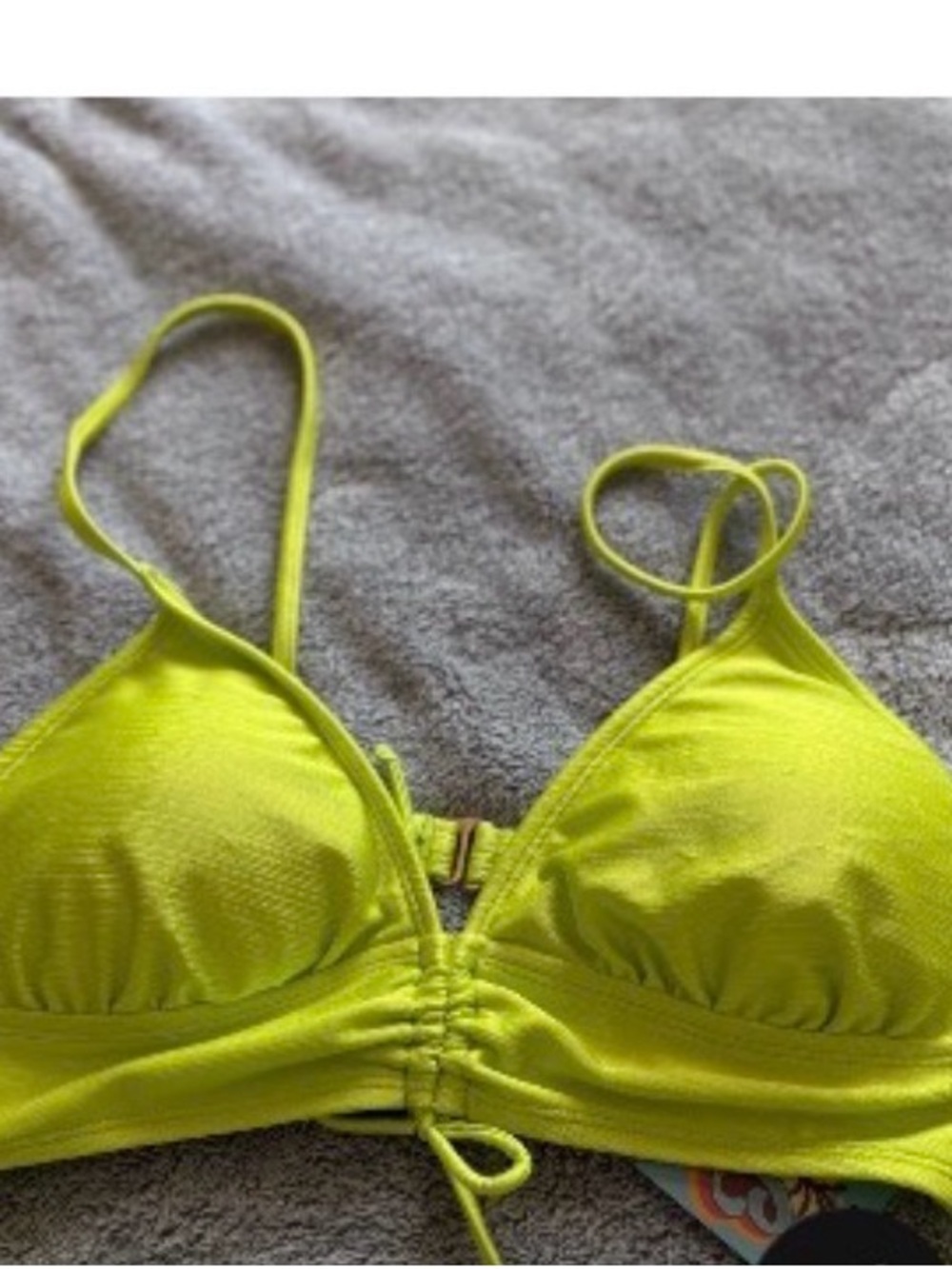 Adjustable Lime Green Triangle Bikini Top